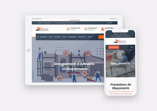 Site Internet Artisans Conseils 33 par Calyweb